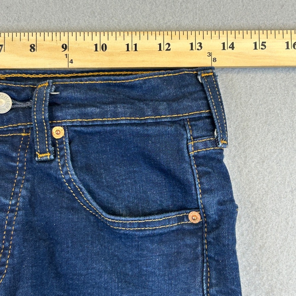 Levi's 501 Jeans Mens 28x34 (Fits 27x31) Blue Dark Wash Straight Leg Button Fly - Picture 7 of 11